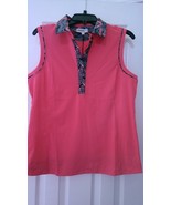 NWT - Ladies Chase 54 Papaya &amp; Black Sleeveless Golf Shirt  - sizes M, L... - $628.11 MXN