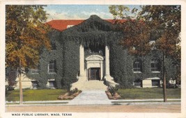 Public Library Waco Texas 1917 linen postcard - £5.10 GBP