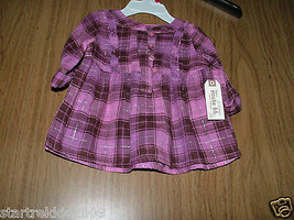 Route 66 Baby Girl Plaid, Front Buttons Tunic/Top, Size 3-6 Months. NWT - £7.86 GBP