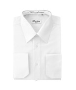 Berlioni Italy Men&#39;s Premium French Convertible Cuff Solid Dress Shirt W... - £20.94 GBP