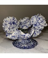 Vintage Handmade Fused Melted Plastic Popcorn Flowers Bowl Vase Retro Bo... - $179.10
