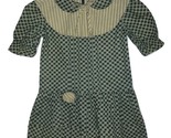 Handmade Valentine&#39;s Day Girls Green Heart Print Dress 5-6 Jetua Nielsen - £10.34 GBP