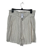 Banana Republic Women Shorts Striped Paper Bag Belted Waist Linen Blend ... - £17.86 GBP