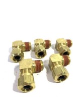 5-Parker Brass DOT Air Brake Fitting 5/8&quot; OD Tube X 1/2&quot; NPT Male 90* Elbow - £32.24 GBP