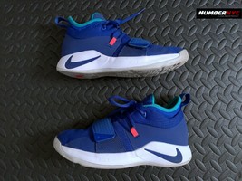 Nike Paul George Racer Blue Green Shoes BQ9457-401 Youth Sneakers 6Y - $49.49