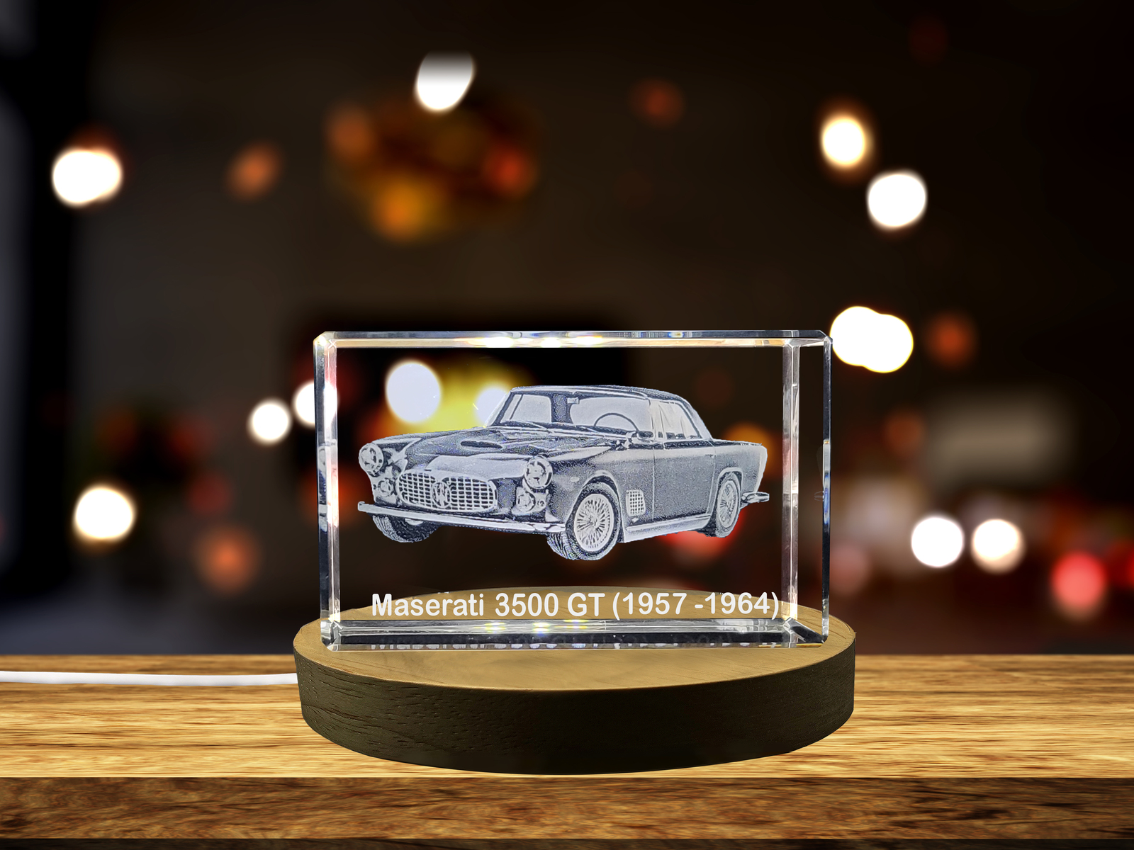 LED Base included | Maserati 3500 GT Luxury Sports Car Collectible Crystal
