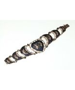 Vintage Thai Silver Siam Niello Enamel Panel Bracelet 7.50&quot; - €134,86 EUR