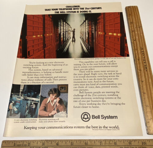 Vintage Print Ad Bell Telephone Switching Systems 21st Century 1970s Ephemera - $11.75
