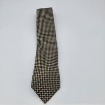 New Stafford Executive Tan, Black Squared Men&#39;s All Silk Necktie 59 By 3 - £11.00 GBP