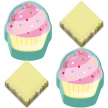 Cupcake shaped Plates Party Supplies - Sprinkle Cupcake Shaped Paper Din... - £16.87 GBP