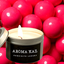 Cotton Candy Bubblegum Scented Tin Candles Hand Poured Vegan Friendly Eco Soy - $19.95+