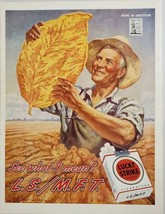 1945 Print Ad Lucky Strike Cigarettes Tobacco Farmer Buy War Bonds  - £9.42 GBP