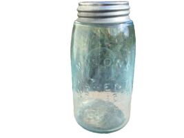 Masons Patent Nov 30th 1858 Hour Glass Back Slug Plate Quart Light Aqua ... - £25.68 GBP