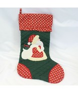 Santa Quilted Christmas Stocking   18&quot;  Xmas - $11.75