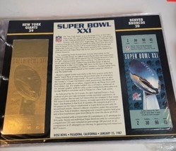 Super Bowl XXI 22kt Gold Ticket Stub NFL New York Giants NYG Vs Denver B... - £27.25 GBP