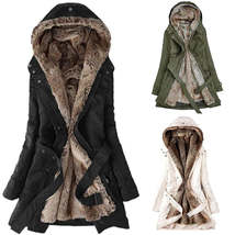 Hooded Faux Artificial Fur Slim Jacket - £63.85 GBP