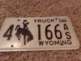 1982 Wyoming Bucking Cowboy License Plate - £27.69 GBP