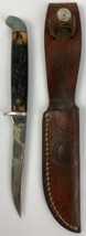 Vintage Queen Cutlery Bird / Trout Knife Fixed 3&quot; Blade Bone Handle Q Crown - $64.34