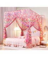 Unicorn Bed Canopy For Girls Canopy Bed Curtains With Lights-Canopy For ... - £35.85 GBP
