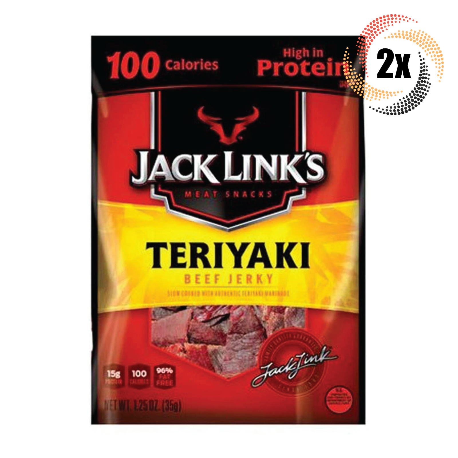 Primary image for 2x Packs Jack Links Meat Snacks Teriyaki Beef Jerky 1.25oz Fast Shipping!