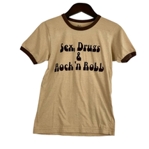 Rock N Roll Retro Style Tee SMALL Mens T-Shirt Brown 100% Cotton  Five Crown  - £19.50 GBP