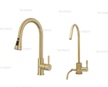 Combo 12&quot; Kangen Faucet &amp; 15&quot; Pull Down Sprayer (3 Modes)- Brushed Gold - $572.72+