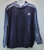 A) Adidas Essentials Men Pullover Blue Terry Hoodie Sweatshirt 2XL - $24.74
