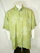 Aloha Hibiscus Mens 2XL Hawaiian Shirt 100% Silk Green Floral - £19.83 GBP