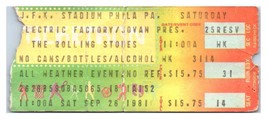 Rolling Stones Concert Ticket Stub September 26 1981 Philadelphia Pennsy... - £27.37 GBP