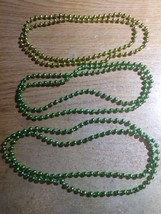 3 Green Bead Fashion Necklace 15&quot; - Irish, Notre Dame, Mardi Gras, Christmas - £2.39 GBP