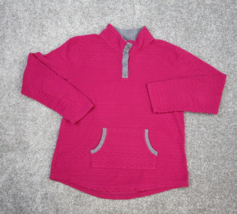 CuddlDuds Sweater Women Large Pink Fleece 1/4 Snap Pockets Mock Neck Fuz... - $15.99