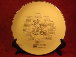 9&quot; PORCELAIN Collector Plate 1974-1980 OKLAHOMA STATE BANK Calendar [Z60] - $9.57
