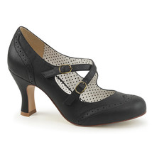 Sexy 3&quot; Kitten Heel Round Toe Criss-Cross Mary Jane Black Matte Pumps Shoes - £48.07 GBP