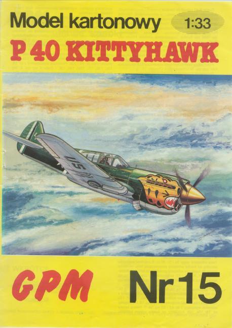 INSTANT Download. Paper Craft - P-40 Kittyhawk (Scale 1:33)