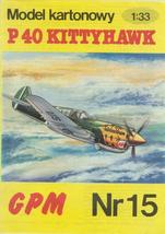 INSTANT Download. Paper Craft - P-40 Kittyhawk (Scale 1:33) - £2.31 GBP