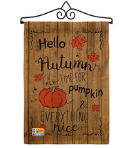Hello Autumn Time for Pumpkin Burlap - Impressions Decorative Metal Wall Hanger  - £27.09 GBP