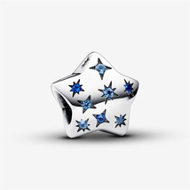 925 Sterling Silver Bold Sparkling Star Charm,Fit for Pandora Charm,Gift for Her - £11.03 GBP