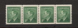 Canada  -  SC#295 Strip/4 Mint NH  - 1 cent KGVI &quot;Postes-Postage&quot;  Omitted Coil - £1.71 GBP