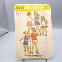 Vintage Sewing PATTERN Simplicity 6908, Girls 1975 Top Haltertop Pantskirt - £10.07 GBP