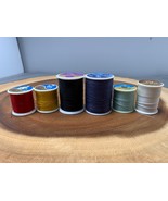 Vintage J&amp;P Coats Dual Duty Thread Spools Lot of 6 - Red Yellow Black bl... - $10.58