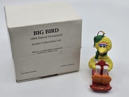 Grolier 1994 Dated Big Bird on Sled Christmas Holiday Ornament w/ Box - £16.07 GBP
