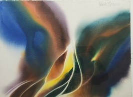 1990&#39;s Original Abstract Signed FRANK MONACO  Watercolor Art Painting Florida - £2,328.49 GBP