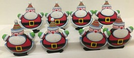 Santa Napkin Holders Rings Lot of 8 Christmas Table Dinner Kids Resin 2 1/2&quot; x 2 - £15.53 GBP