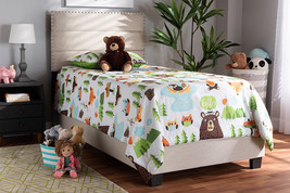 Cambree Beige Fabric Upholstered Twin Size Bed - $3,512.21 MXN