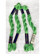 4 MINT Anchor Perle Pearl Cotton #243 Med Green Embroidery Floss Vintage... - $9.41