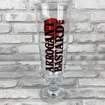 Arrogant Bastard Ale Beer 9.25&quot; Pilsner Glass Cup Barware Tall Devil Red - £20.29 GBP