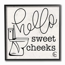 Stupell Industries Toilet Hello Sweet Cheeks White Curly Script Cursive Typograp - $41.99