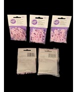 Lot of 5 Wilton Baby Shower Favors Pink Diaper Pins Favor Accents Total ... - $19.74