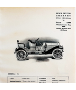 1908 Buick Motor Co Model S Print Catalog Advertisement Automobilia F14G - €26,01 EUR