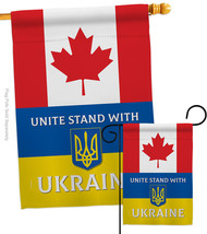 Canada Stand With Ukraine Flags Set Cause 28 X40 Double-Sided House Banner - £39.94 GBP